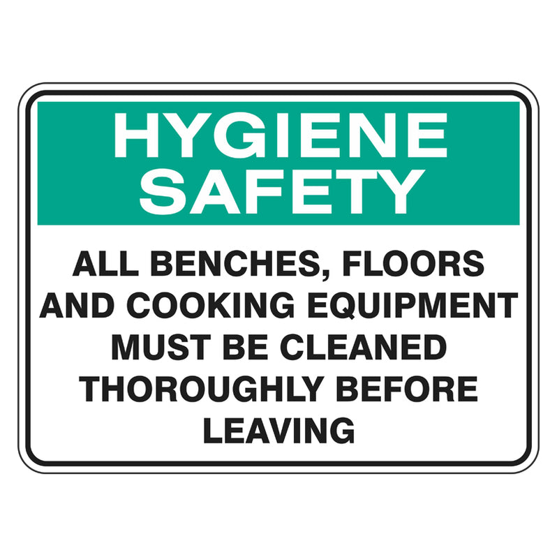 Hygiene Sign - All Benches Must Be Cleaned Before Leaving — Safetysigns ...