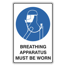 Mandatory Sign - Breathing Apparatus Must Be Worn - 450x600mm metal