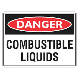 Danger Sign - Combustible Liquids - 450x600mm metal