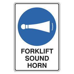 Mandatory Sign - Forklift Sound Horn - 300x450mm metal