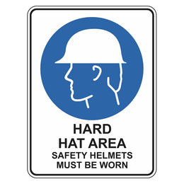 Mandatory Sign - Hard Hat Area Safety Helmets Must Be Worn - 450x600mm corflute