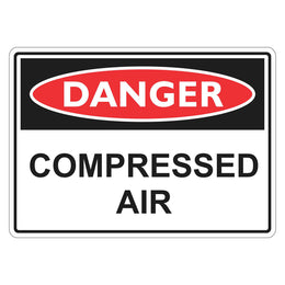 Danger Sign - Compressed Air - 100x140mm self-adhesive vinyl