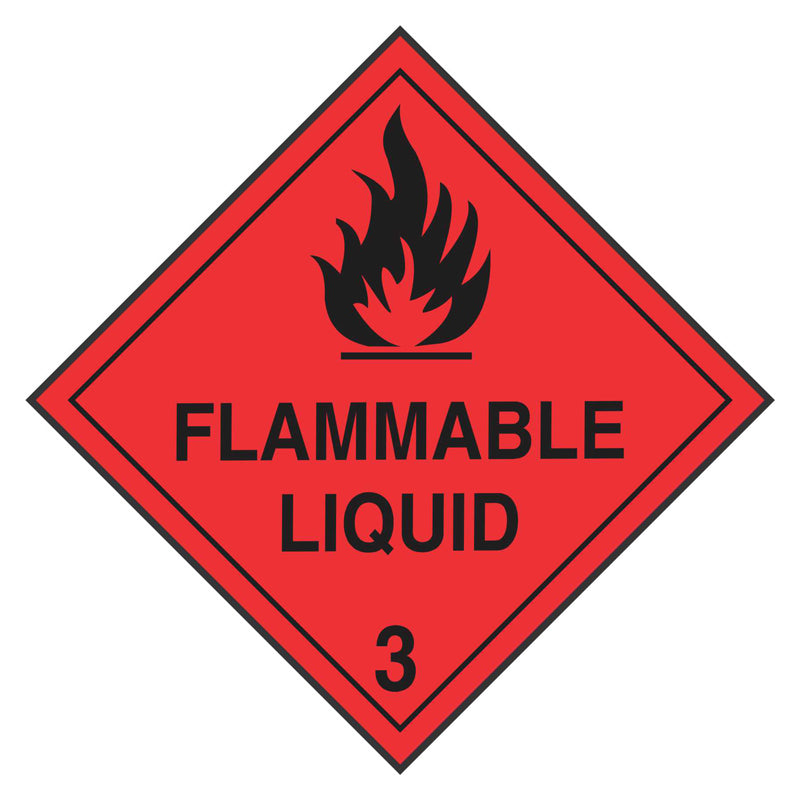 Hazchem Sign - 3 Flammable Liquid - 270x270mm metal