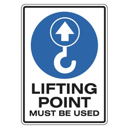 Mandatory Sign - Lifting Point Must Be Used - 100x140mm self-adhesive vinyl