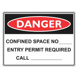 Danger Sign - Confined Space No. __ - 225x300mm metal