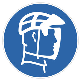 Mandatory Sign - Face Shield - 200 mm self-adhesive vinyl