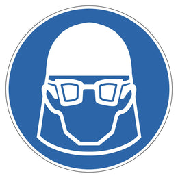 Mandatory Sign - Eye - Head Protection - 200 mm self-adhesive vinyl