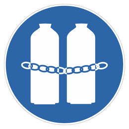 Mandatory Sign - Gas Cylinders - 200 mm self-adhesive vinyl