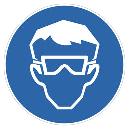 Mandatory Sign - Goggles - 200 mm self-adhesive vinyl