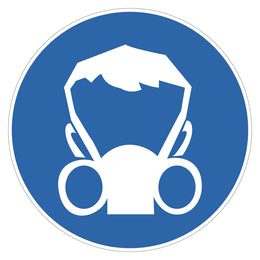 Mandatory Sign - Half Face Mask - 200 mm self-adhesive vinyl