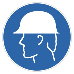 Mandatory Sign - Hard Hat - 200 mm self-adhesive vinyl