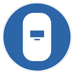 Mandatory Sign - Welding Mask - 200mm diameter self-adhesive vinyl