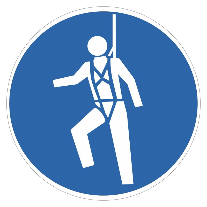 Mandatory Sign - Safety Harness | 200mm Vinyl Disc Sign — Safetysigns ...