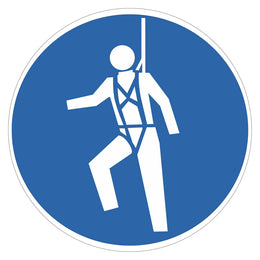 Mandatory Sign - Safety Harness - 200 mm self-adhesive vinyl