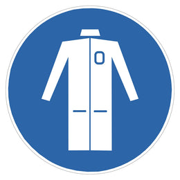 Mandatory Sign - Lab Coat - 200 mm self-adhesive vinyl
