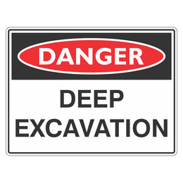 Danger Sign - Deep Excavation - 450x600mm corflute