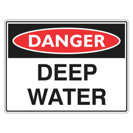 Danger Sign - Deep Water - 450x600mm metal