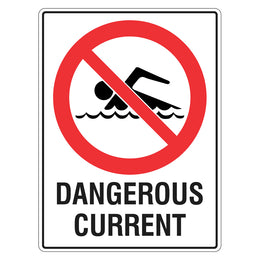Prohibition Sign - Dangerous Current - 450x600mm metal