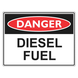 Danger Sign - Diesel Fuel - 450x600mm metal