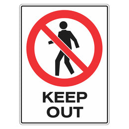 Prohibition Sign - Keep Out - 450x600mm metal