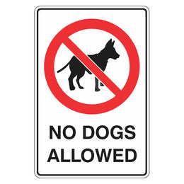 Prohibition Sign - No Dogs Allowed - 300x450mm metal