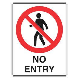 Prohibition Sign - No Entry - 450x600mm corflute