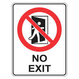 Prohibition Sign - No Exit - 225x300mm polypropylene