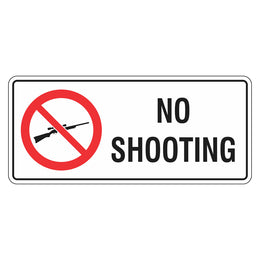 Prohibition Sign - No Shooting - 200x450mm metal