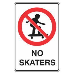 Prohibition Sign - No Skaters - 300x450mm metal