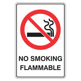 Prohibition Sign - No Smoking Flammable - 300x450mm metal