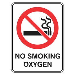 Prohibition Sign - No Smoking Oxygen - 300x450mm metal