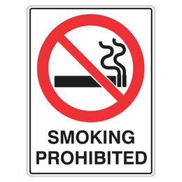 Prohibition Sign - Smoking Prohibited - 450x600mm metal