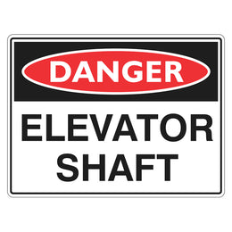 Danger Sign - Elevator Shaft - 450x600mm corflute