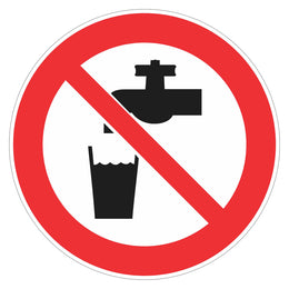 Prohibition Sign - No Drinking - 200 mm self-adhesive vinyl