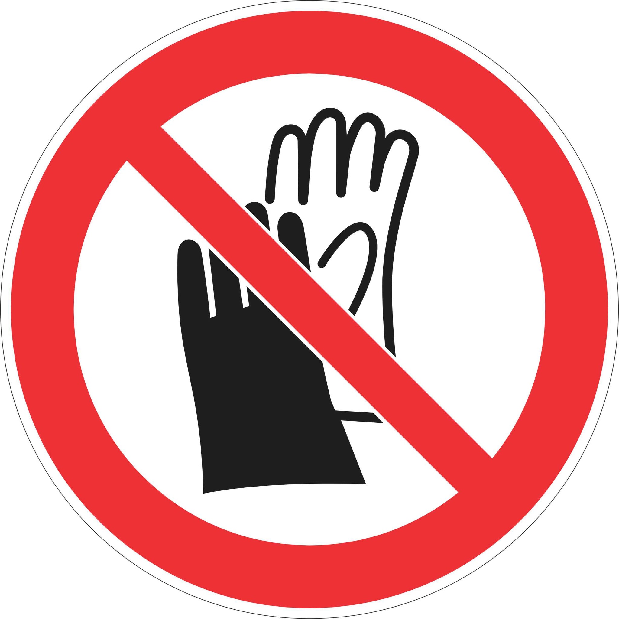 Prohibition Sign No Gloves
