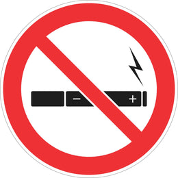Prohibition Sign - No E-Cigarettes - 200 mm self-adhesive vinyl