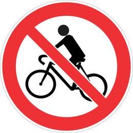 Prohibition Sign - No Bicycles - 200 mm self-adhesive vinyl