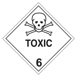 Hazchem Sign - 6 Toxic - 270x270mm metal