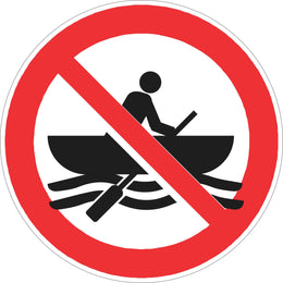 Prohibition Sign - No Boats - 200 mm self-adhesive vinyl