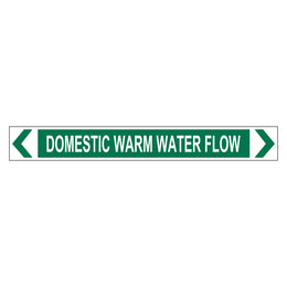 Pipe Marker - Domestic Warm Water Flow