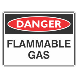 Danger Sign - Flammable Gas - 450x600mm metal
