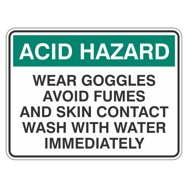 Acid Zone Sign Emergency Sign - Acid Hazard — Safetysigns.com.au