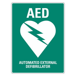 Emergency Sign - AED Automated External Defibrillator - 450x600mm metal