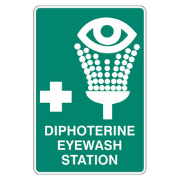Emergency Sign - Diphoterine Eyewash Station - 300x450mm metal