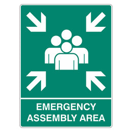 Emergency Sign - Emergency Assembly Area - 450x600mm metal