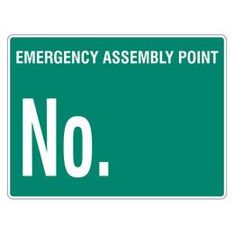 Emergency Sign - Emergency Assembly Point No. - 450x600mm metal