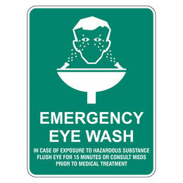 Emergency Sign - Emergency Eye Wash - 450x600mm metal