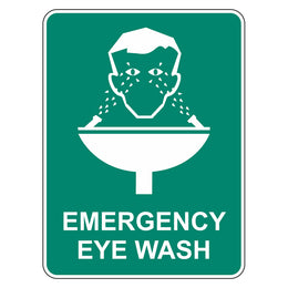 Emergency Sign - Emergency Eye Wash - 225x225mm polypropylene