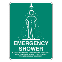 Emergency Sign - Emergency Shower - 450x600mm metal
