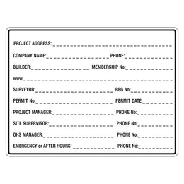 Construction Sign - Site Details - 450x600mm corflute